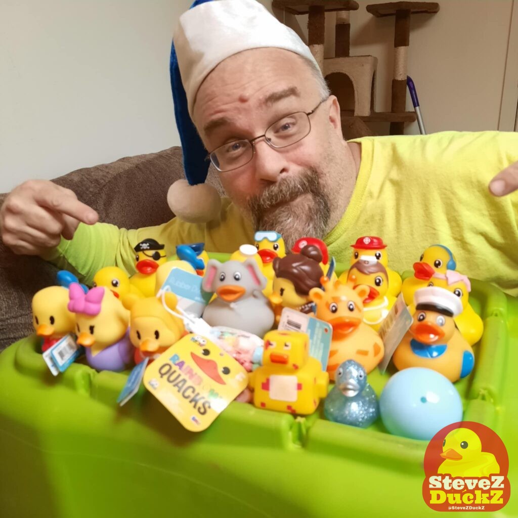 My name is Steve and I have a rubber duck collection. It started maybe a year or so ago when my wife got some rubber ducks and it has grown since. I call my collection SteveZ DuckZ.