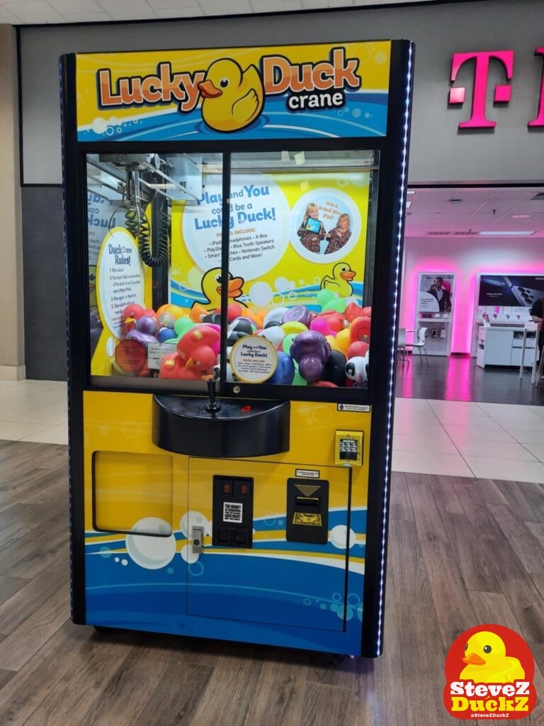 There is another rubber duck claw machine that has big rubber ducks in it. This claw machine is located in the college Square Mall in Morristown, Tennessee.